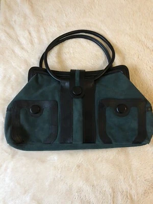 Oasis Real Leather Green and Black Bag - Image 1 of 4