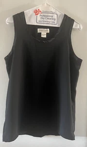 Vintage Casual Corner Women's Sleeveless Wide Strap Tank Black Size S - Picture 1 of 6