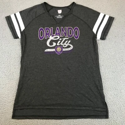 Camiseta Orlando City SC para mujer gris medio manga corta cuello en V fútbol MLS Foto 1 de 4