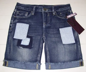 Girls VIGOSS Floral Patch Bermuda Denim Blue Jean Shorts 12 - Picture 1 of 2
