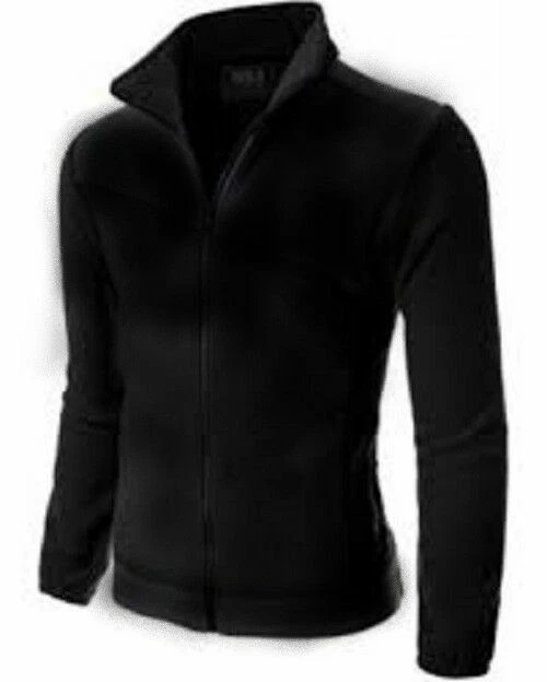 Chaqueta polar con cremallera Doublju para hombre, negra, grande Foto 1 de 1