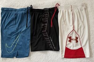 Lot of 3 athletic gym shorts Men's Small Nike & Under armour