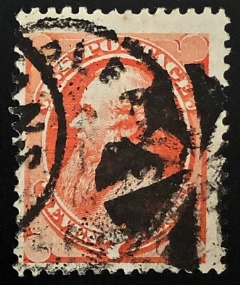 US 1871 #149 Vermilion 7c Stanton NOLA Fancy Cancel CV $100 VF+ Used - Image 1 of 3