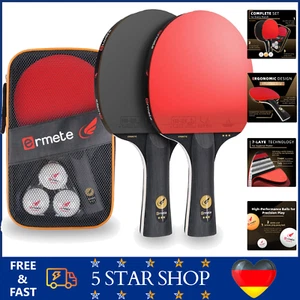 Set 2 Tischtennisschläger Profi 3 Tischtennisbälle Tragetasche Tischtennis Bälle - Bild 1 von 8