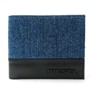Diesel Men's Denim Bifold Wallet with Snap Pocket (0220) - Picture 1 of 8
