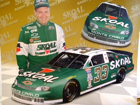 * KEN SCHRADER BIG CARD post card  a Vintage Racing Collectables guide Cover