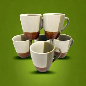 Set of 6 Sango Odyssey Brown 4521 4" Coffee Cups/Mugs - Picture 1 of 17