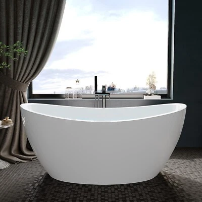 65 in luxury freestanding bathtubs,Contemporary Soaking Tub with Sloped Backre - Image 1 of 4
