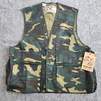 Duck Bay Camo Hunting Vest Men's XL Canvas Shooting Utility Pockets NWT Fishing - Image 1 of 4