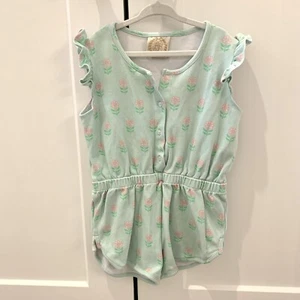 TBBC Marion Rose Romper - Flowers for Friends Seafoam Green Size 8 (Girls) - Picture 1 of 3