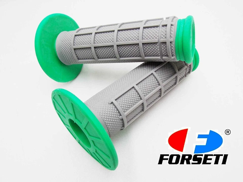 SUZUKI RMX250 GREEN GREY FORSETI HAND GRIP SET HANDLEBAR GRIPS PAIR - Image 1 of 4