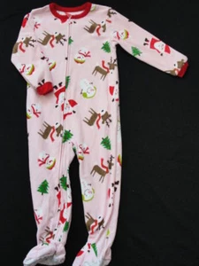 Nuevo con etiquetas Pijama de Navidad de lana con patas de Carter talla 4 rosa Pjs Santa NUEVO - Imagen 1 de 1