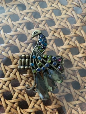 Anillo Ajustable Betsey Johnson Vintage Marroquí Multicolor Pavo Real Con Gemas Foto 1 de 2