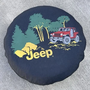 Jeep Wrangler OEM Spare Tire Cover Forest Mountains Trail Black Red Yellow - Picture 1 of 12