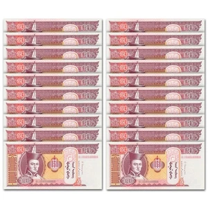 Mongolia 20 Tugrik, Random year, Pick#63, Lot of 20 pcs, UNC - Picture 1 of 2