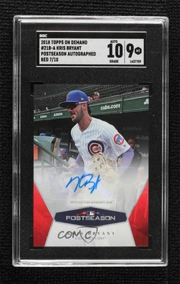 2018 Topps On Demand MLB Postseason Red /10 Kris Bryant #21B-A SGC 9 MINT Auto - Image 1 of 2