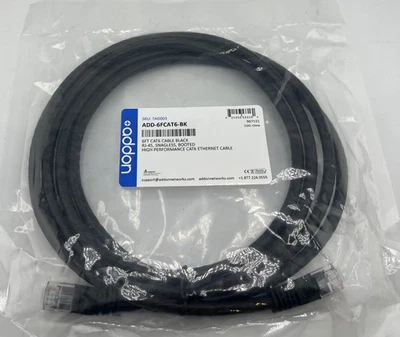 ADDON NETWORKS ADD-6FCAT6-BK RJ-45 HIGH PERFORMANCE ETHERNET BLACK CABLE - Image 1 of 3