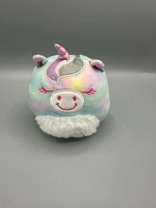 Peluche Squishmallows Blue Rainbow Tie Dye 4" Unicorn Mystery Squad - Imagen 1 de 2