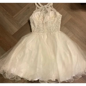Tüll Ballkleid Damen XS weiß Mini Prinzessin Kristall verziert mit Schmucksteinen besetzt - Bild 1 von 10