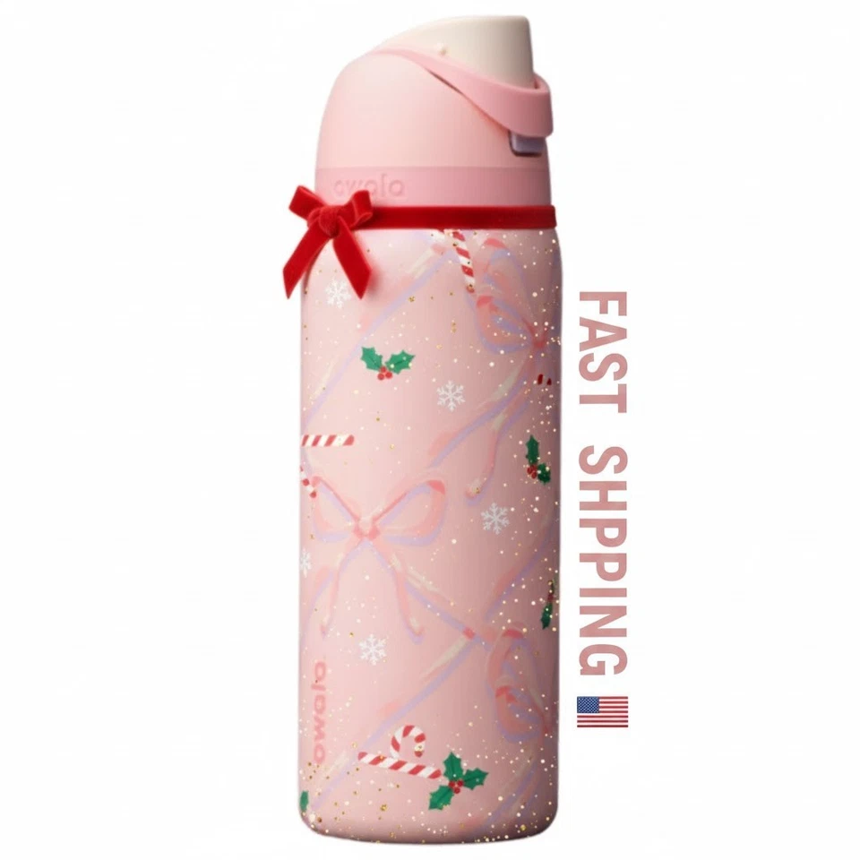 Owala Sugar Plum Fairy 32 Oz FreeSip Water Botle Holiday Edition Pink  Christmas - Image 1 of 4