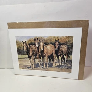 The Gathering Horses Print Hand Signed Numbered Artist Barbara McGee Iowa 1992 - Picture 1 of 6