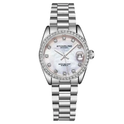 Reloj pulsera para mujer Stuhrling Original 3936 1 cuarzo fecha cristal acentuado Foto 1 de 4