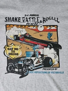 Vintage 1993 Single Stitch Polo Shirt Size Large Drag Racing Theme - Picture 1 of 13