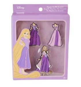 Disney Rapunzel Paper Doll Enamel Princess dress up Pin Set Loungefly New In Box - Picture 1 of 7