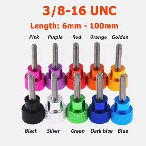 3/8-16 UNC Knurled Thumb Screws A2 Stainless Steel+Aluminum Hand Grip Knob Bolts - Picture 1 of 6