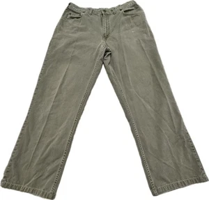 Bills Khakis Pantalone Uomo Vintage 5 Tasche Chino Verde Muschio 32x27 ALTERATO *LEGGI* - Foto 1 di 23