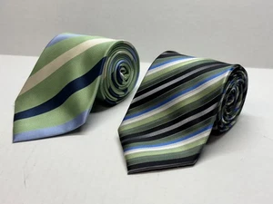 Merona Yellow Black Repp 100% Silk Men’a Neck Tie 3.25 in x 57.5 in - Picture 1 of 14