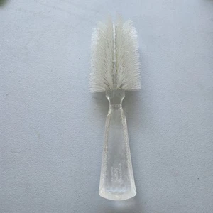 Vintage vollere Borsten Kamm Bürste Lucite klar normal 8-reihig halbrund Halbmond - Bild 1 von 11