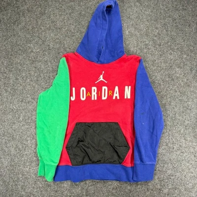 Jordan Pullover Hoodie Sweatshirt Multicolor Block Kids Size Medium Y2K VTG - Image 1 of 4