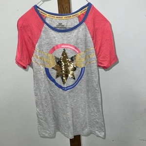Girls Size Large Superhero T-Shirt CAPTAIN MARVEL Not Now Busy Saving the World - Picture 1 of 4
