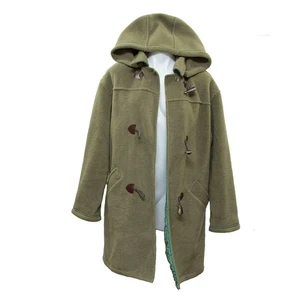 Vintage Orvis Polartec Damen Gr. S grün langer Fleece Mantel Knebelknopf Kapuze - Bild 1 von 14
