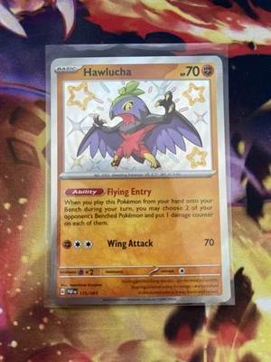 Pokémon TCG Hawlucha 175/091 Paldean Fates Shiny Holo Rare - Image 1 of 2