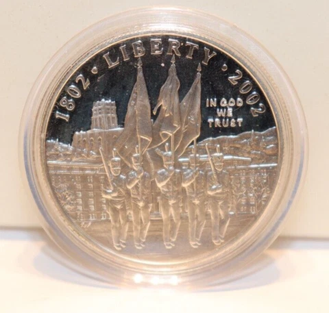 2002-W Proof West Point Army Military Commemorative Silver Dollar $1 Cover