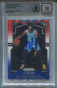 2019-20 Ja Morant Panini Prizm AUTO RED WHITE BLUE Rc #249 BGS BAS AUTHENTIC 10 - Picture 1 of 2