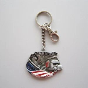Vintage Style Hero Truck Driver Metal Key Ring Key Chain - Picture 1 of 6