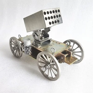 Mini cañón de acero inoxidable hecho a mano decoración militar modelo coleccionar 16 agujeros - Imagen 1 de 7