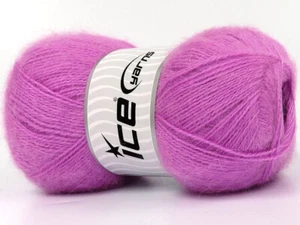 4-Skein Lot Mohair Pastel Yarn Fine 4x100g/500m Candy Pink - Picture 1 of 4