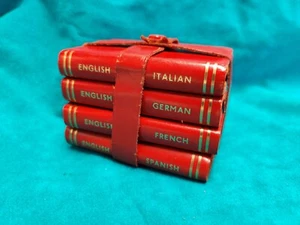 60's Burgess Bowes 4 MIDGET TRANSLATION DICTIONARY Spanish French German Italian - Picture 1 of 17