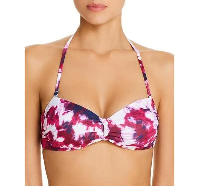Top de bikini Aqua Swim 286235 bandeau teñido con corbata para mujer, talla X-pequeña Foto 1 de 2