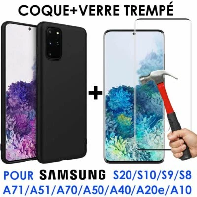 COQUE pour Samsung S24 S23 S22 S21 20/Ultra/FE/S10/S9/S8 CARBONE+ VERRE TREMPE - Bild 1 von 4