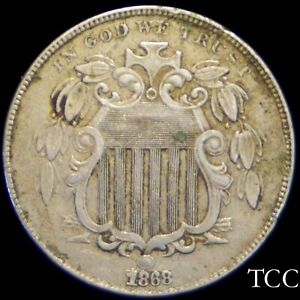 1868/1868 SHIELD NICKEL ~  REPUNCHED DATE UNLISTED RPD ~ FREE SHIPPING ~ TCC