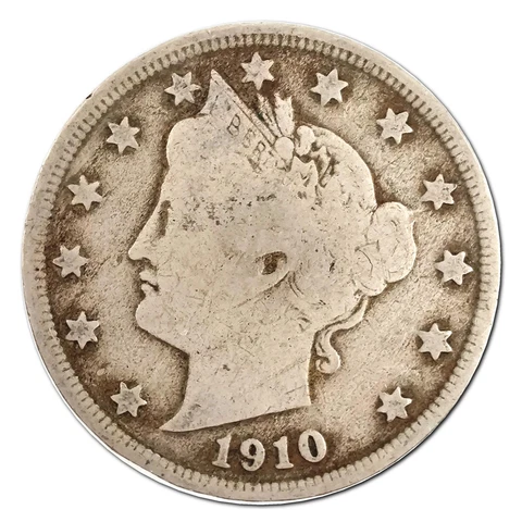1910-P Liberty V Nickel VG Very Good Cover