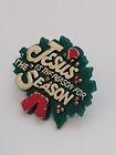 Petite épingle en plastique houx de Noël Jesus is the Reason for the Season
