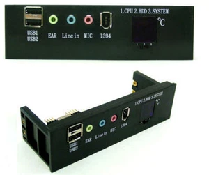 HDC-MFA-BK 5.25in BAY TEMPERATURE MONITOR W/ USB,FW,AUDIO Port - Picture 1 of 1