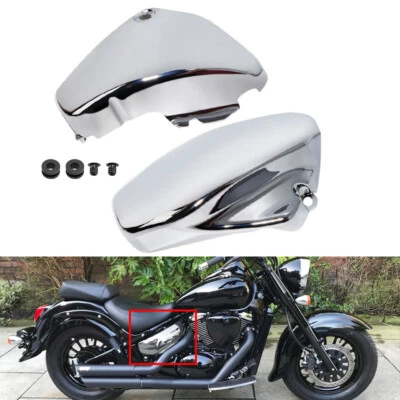 Chrome Battery Side Fairing Covers For Suzuki Boulevard C50 Boss C50B C50C C50T Foto 1 de 4