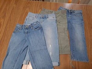 Lot of 4 Girls Size 10 Blue Jeans Capri Pants by Justice Old Navy - Picture 1 of 13